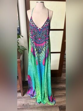 La Moda True Colours Scoop Neck T Back Maxi Dress